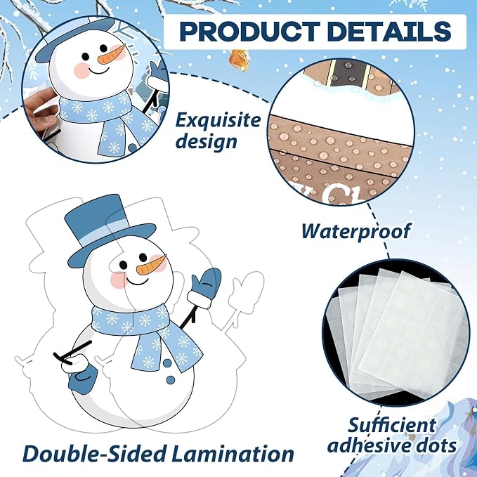 Justforjoyful Winter Bulletin Board Decoration Winter Snowman Cutouts DIY Photo - Image 3