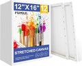 FUMILE 12x16 Canvas for Painting Stretched, 12 Pack Canvases for Painting-5/8 by FUMILE
