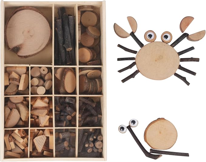 Candywood Wooden Unfinished Craft Kits Toy, Unfinished Natural Wood Slices by CandywoodWoodenToys