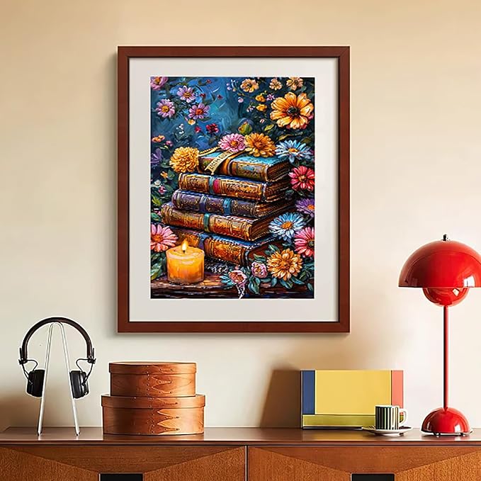 RYMILIE Book Diamond Art Kits for Adults, Flower 5D Diamond Painting Kits for - Image 2