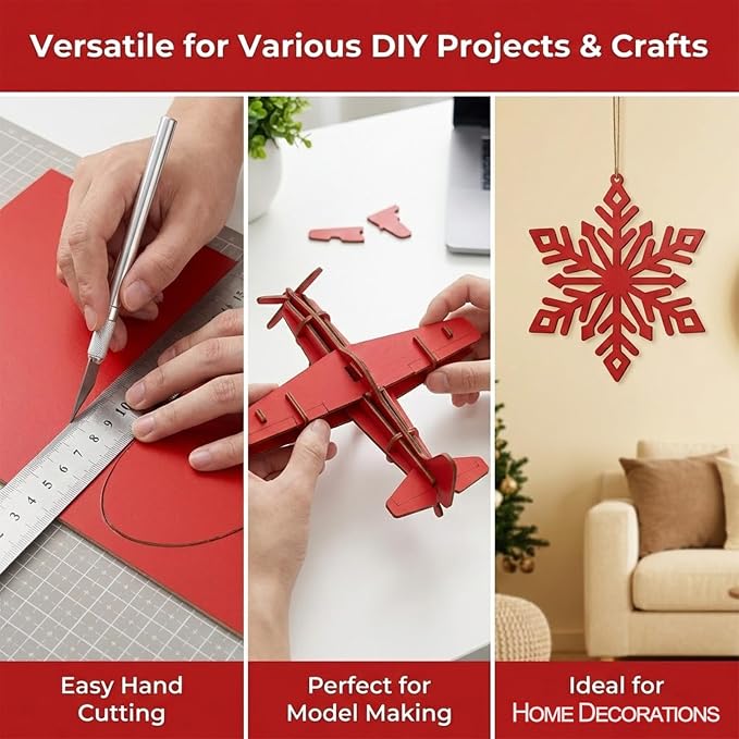 4 Pack Pre-Painted Colored Plywood Sheets, DIY Crafts, Models Making - Image 4