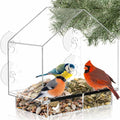 Window Bird Feeder with Strong Suction Cups, Balcony Glass Mount, Acrylic Cat by NaturesHangout