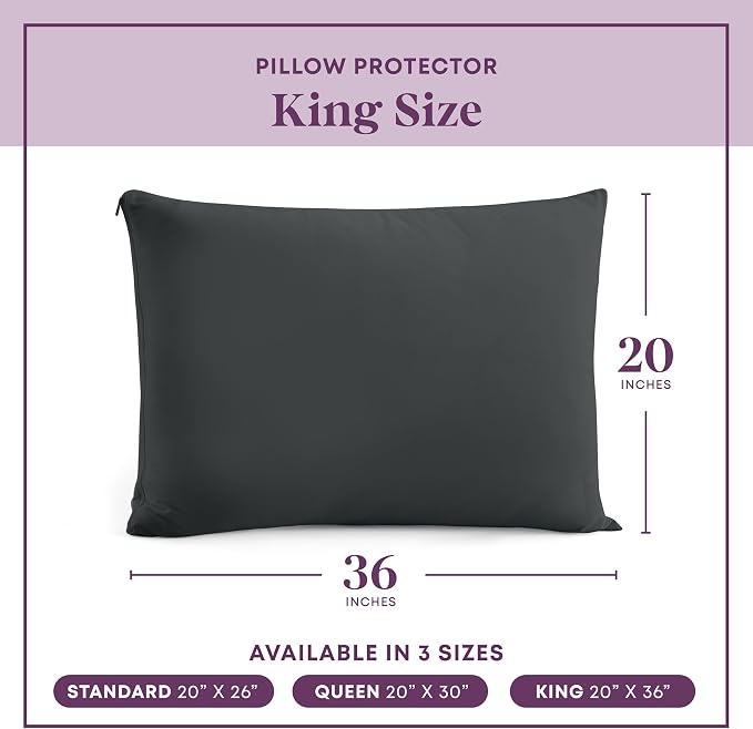 CirclesHome Pillow Protectors 2 Pack King Zippered - Image 6