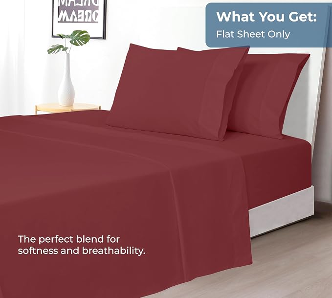 Royale Linens 100% Organic Cotton Full Flat Sheet Only - Image 5