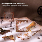 120PCS Rust Cracking PET Stickers – Transparent Vintage-Style Rust Crack Wall - Image 4