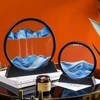 BGFJYUK Moving Sand Art Picture in Motion, Round Tempered Glass 3D Deep Sea - Image 2