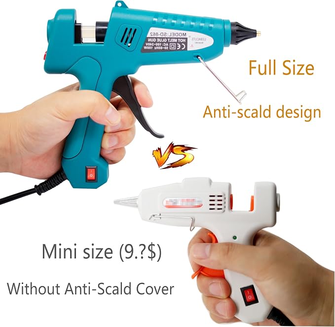 Hot Glue Gun and Sticks Set 100W, Full Size, Anti Scalding Design | Faux - Image 4