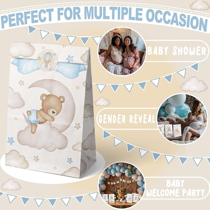 24 Pack Teddy Bear Baby Shower Bags, We Can Bearly Wait Baby Shower Bags - Image 5