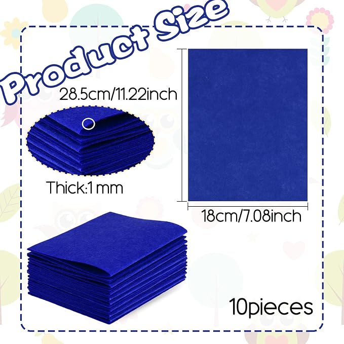 10Pcs Felt Sheets Fabric, for Halloween Christmas, for DIY and Sewing Projects - Image 3