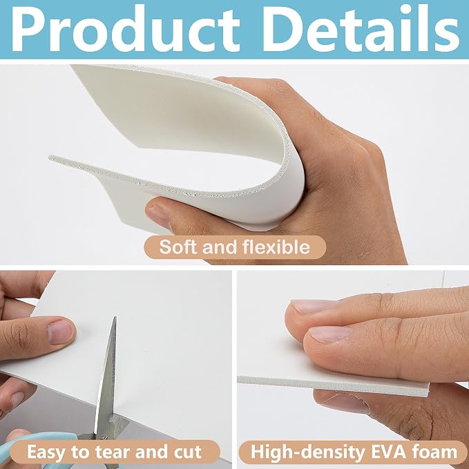 codree 24 Pcs 3mm Thick Embroidery Foam- 6 x 9 Inch EVA Foam Sheets - Image 3