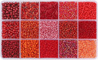 15 Grid Red Glass Seed Bugle & Tube Beads Kit by Basigeese