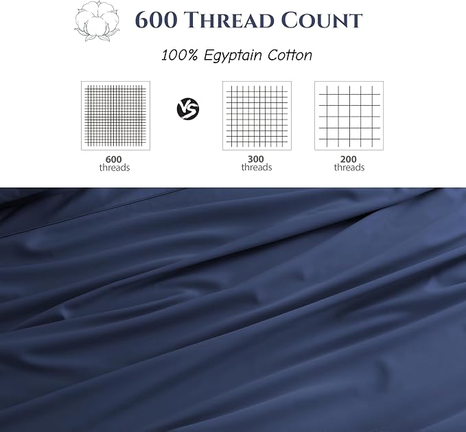 Cotton Flat Sheets Only, 600 TC 100% Cotton Flat Sheet Top Sheet Only, Full - Image 3