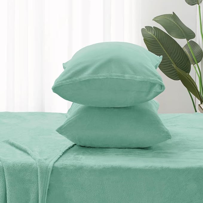 BEDELITE Flannel Sheets Queen Size Haze Blue - Image 7