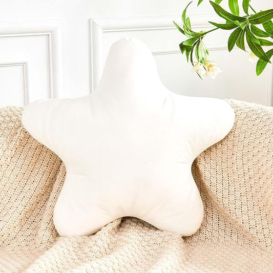 White Star Throw Pillow, Cute Star Pillow Room Decor, Soft 14.9" Star Shaped Decorative Throw Pillow for Bedroom, Star Plush Floor Cushions Pillows