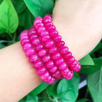 Songxi 5x8mm Natural Rose Colored Jade Stone Rondelle Beads, Gemstone - Image 6