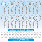 Paxcoo 100Pcs Split Key Chain Rings - Image 2
