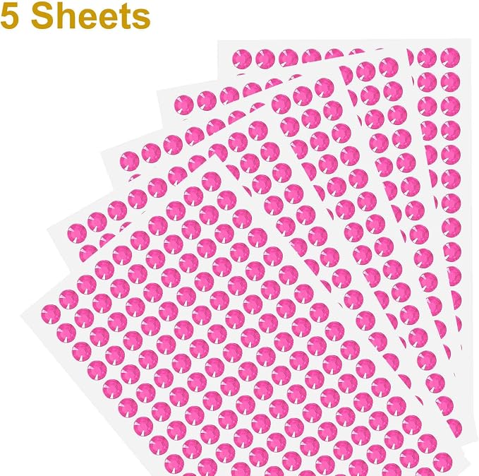 HARFINGTON 5 Sheet/800pcs Rhinestone Adhesive Stickers Self Adhesive Acrylic - Image 3