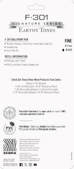 Zebra Pen F-301 Signature Series Retractable Ballpoint Pen, Stainless-Steel - Image 6