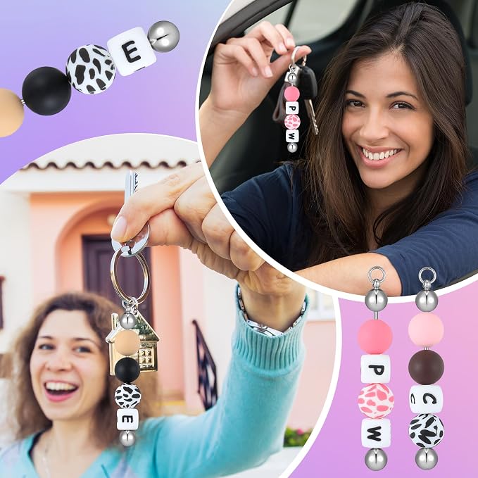 Hicarer 30 Pcs Beadable Keychain Bars Blanks Keychain Making Supplies - Image 4