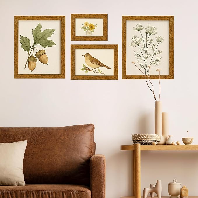 puthiac 8x10 Rustic Farmhouse Picture Frame, Honey Oak, 1 Pack | Distressed MDF - Image 7