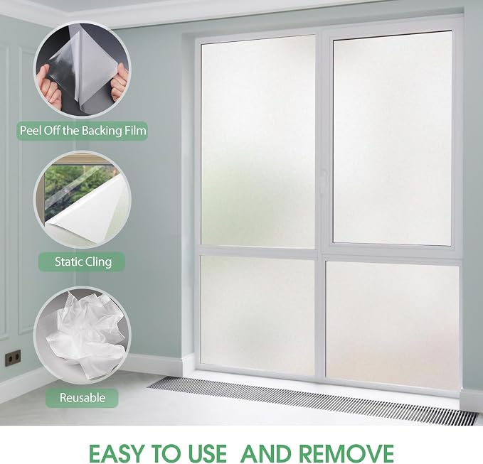 STATINT Frosted Glass Window Film Privacy Heat Control UV Blocking Window - Image 4