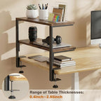2-Tier Desk Extender, 22-inch Clamp-On Desk Shelf, Height-Adjustable Desktop - Image 8