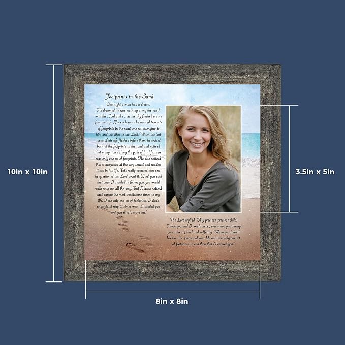 Footprints in the Sand Inspirational Wall Art, Beach Decor, Christian Gifts - Image 3