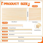 Natural Wood Craft Wood Square Dowel Rods Basswood Sheets Smooth Popsicle Art - Image 2