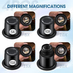 LXIANGN 5 Pcs Jewelers Loupe 5X/10X/15X/20X Portable Monocular Magnifier - Image 3