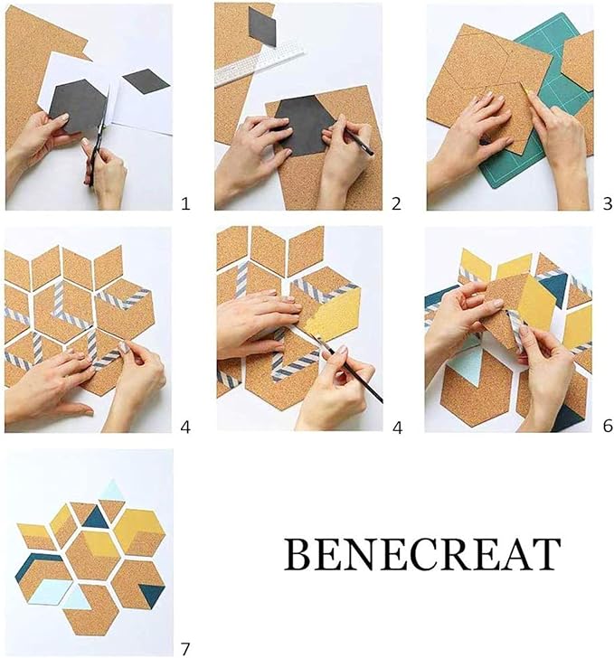BENECREAT 6 Pack 11.7x8.2" Self-Adhesive Cork Sheets Rectangle Insulation Cork - Image 8