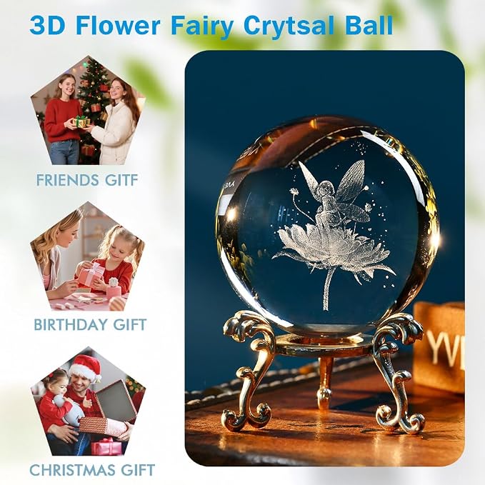 Fairy Crystal Ball Fairy Gifts for Girl | Fairy Lovers Crystal Ball Fairy - Image 3