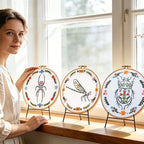 Armindou Hand Embroidery Kits for Beginners Adults, Insect Flowers Embroidery - Image 2