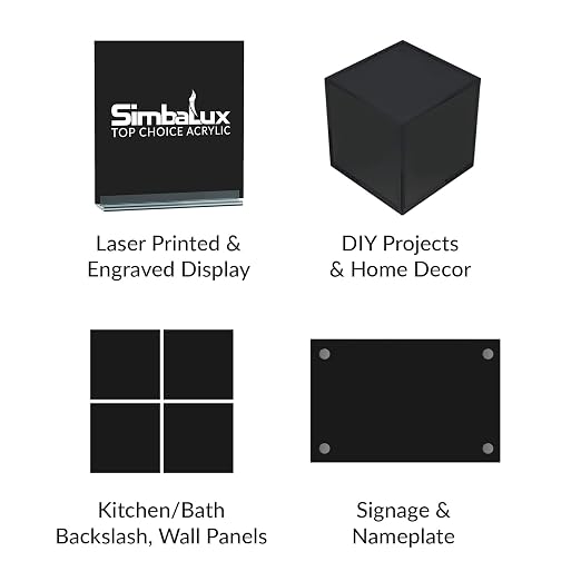 SimbaLux Acrylic Sheet Black Opaque Cast 12” x 12” 1/8” Thick, 2 Pack | Square - Image 6