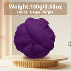 uxcell 3.53oz Wool Roving Yarn, Needle Felting Wool Fiber DIY Craft Needle Wet - Image 2