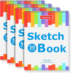 4 Pack 9x12 Sketch Book Spiral Bound, 50 Sheets Each 100gsm/68lb Acid-Free by Hapikalor