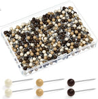 WILLBOND 500 Pack Map Push Pins Map Tacks Small Round Head Push Pins Thumb Tacks by Willbond+Technology+Limited