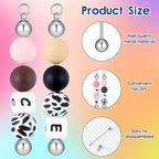 Hicarer 30 Pcs Beadable Keychain Bars Blanks Keychain Making Supplies - Image 2