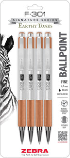 Zebra Pen F-301 Signature Series Retractable Ballpoint Pen, Stainless-Steel by ZebraPen