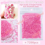 qiipii 7200PCS 3mm Small Hot Pink Half Round Pearls - Image 2