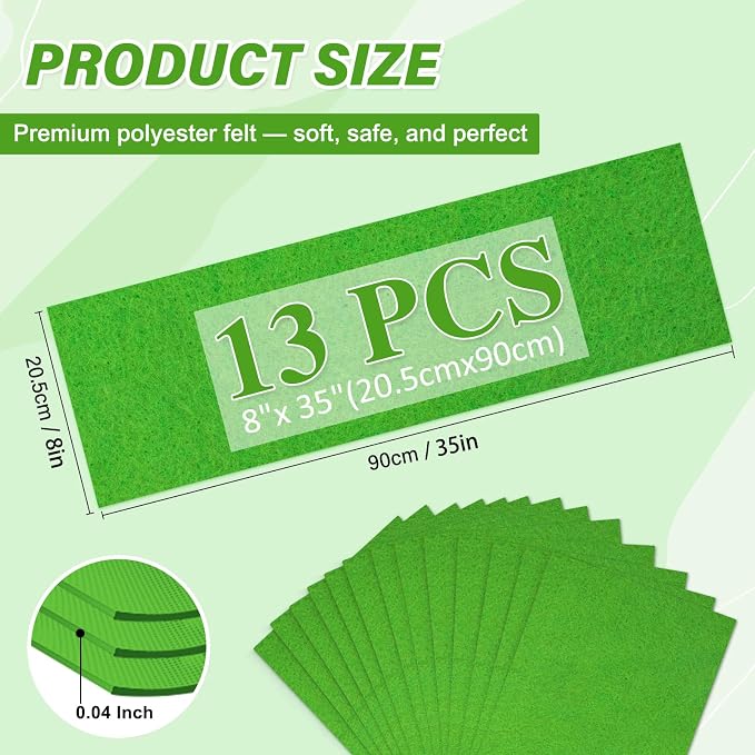 XSEINO 13 Rolls Green Felt Fabric, Fit - Image 2