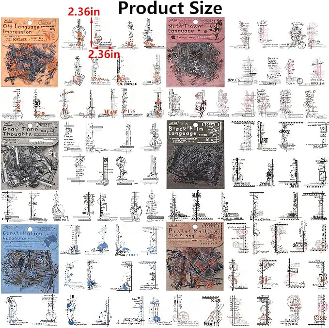 180PCS Vintage Transparent Border Landscape Scrapbooking Stickers - Image 2