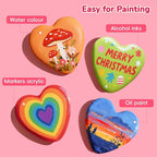 Simetufy 9 Pcs 2in Heart-Shaped River Rocks - Image 4