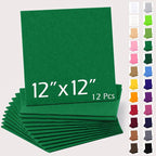 12"x12" Felt Sheets for Crafts, 2mm Stiff Felt Fabric Kelly Green | 2mm Thick by AblemeDeco