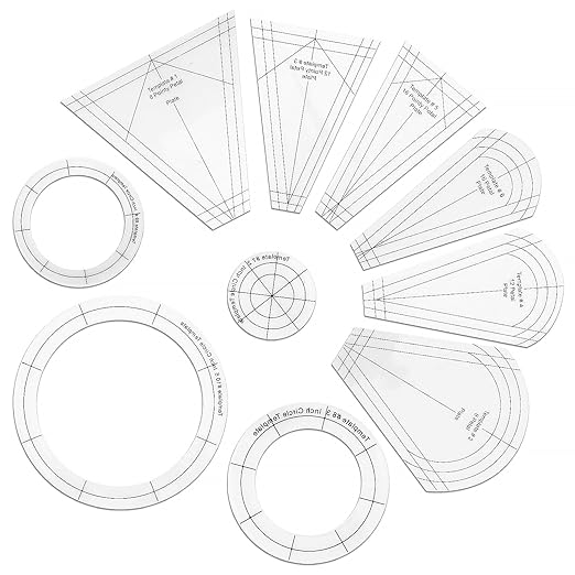 EEEKit 10 PCS Dresden Quilt Templates, Acrylic Quilting Template Ruler by EEEkit