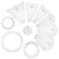 EEEKit 10 PCS Dresden Quilt Templates, Acrylic Quilting Template Ruler by EEEkit