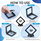 60 Pcs 3D Floating Display Case PE Film Jewelry Storage Box Coins Display Frame - Image 2