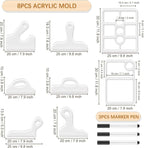 8PCS Router Templates for Woodworking 6 Acrylic Charcuterie Board Templates 2 - Image 2