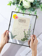 REDHUGO Glass Pressed Flower Frame Handmade, Floating Picture Frames - Image 2
