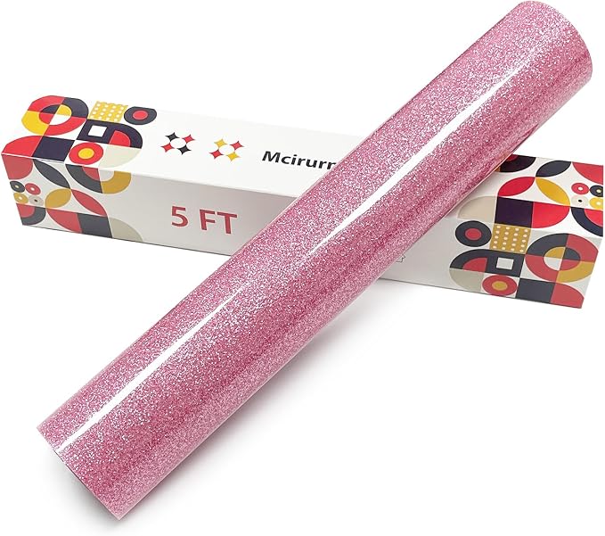 Rouge-Pink Glitter Heat Transfer Vinyl, Glitter Iron-On by Unknown