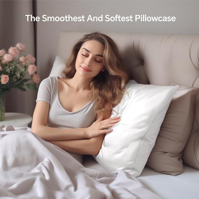 INFIIXSO Mulberry Silk Pillowcase 2 Count, Silk Pillow Cases Queen Size Set - Image 6